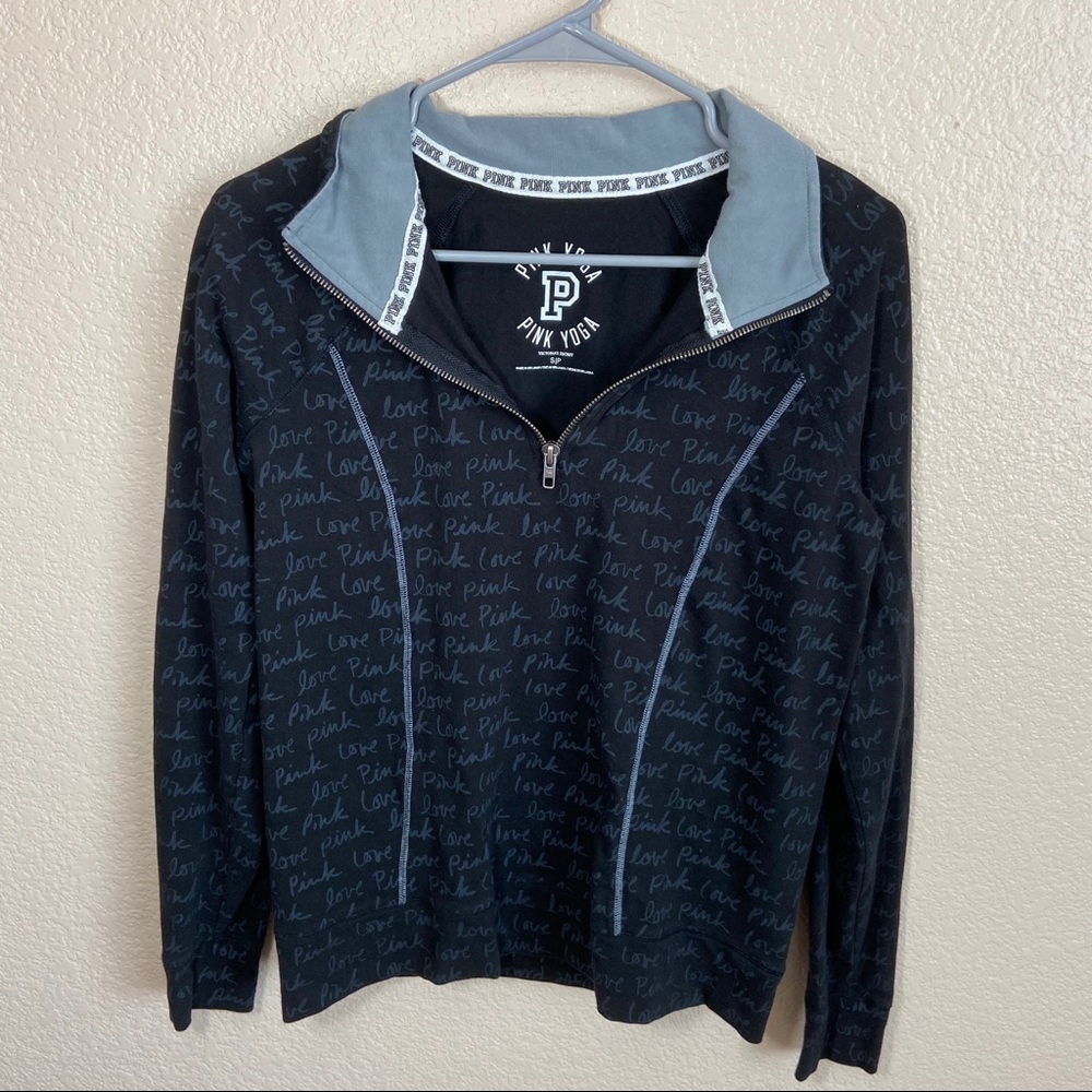 Victoria’s Secret Pink Black Yoga 3/4 ZIP up